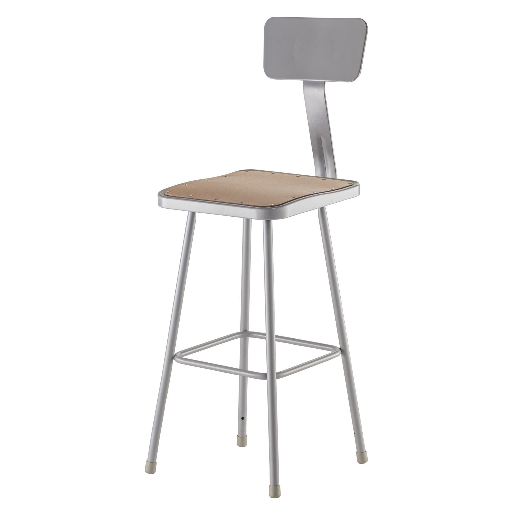 National Public Seating, 30in. Heavy Duty Square Seat Stool Backrest, Primary Color Gray, Included (qty.) 1, Seating Type Office Stool, Model# 6330B